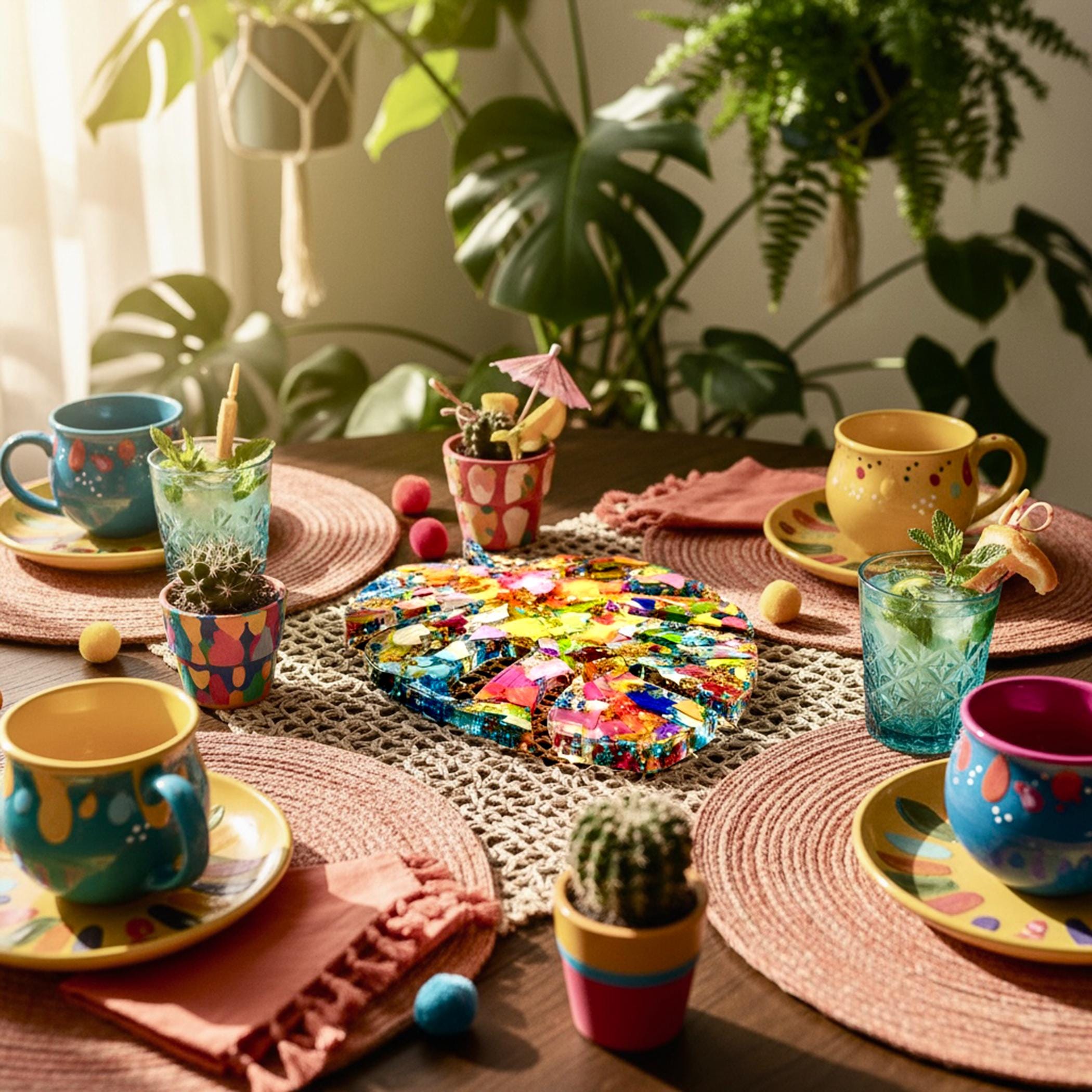 Monstera Leaf Tray – Colorful Resin Catchall Dish, Contemporary Eclectic Home Decor, Tropical Jewelry Tray, Handmade Art Tray