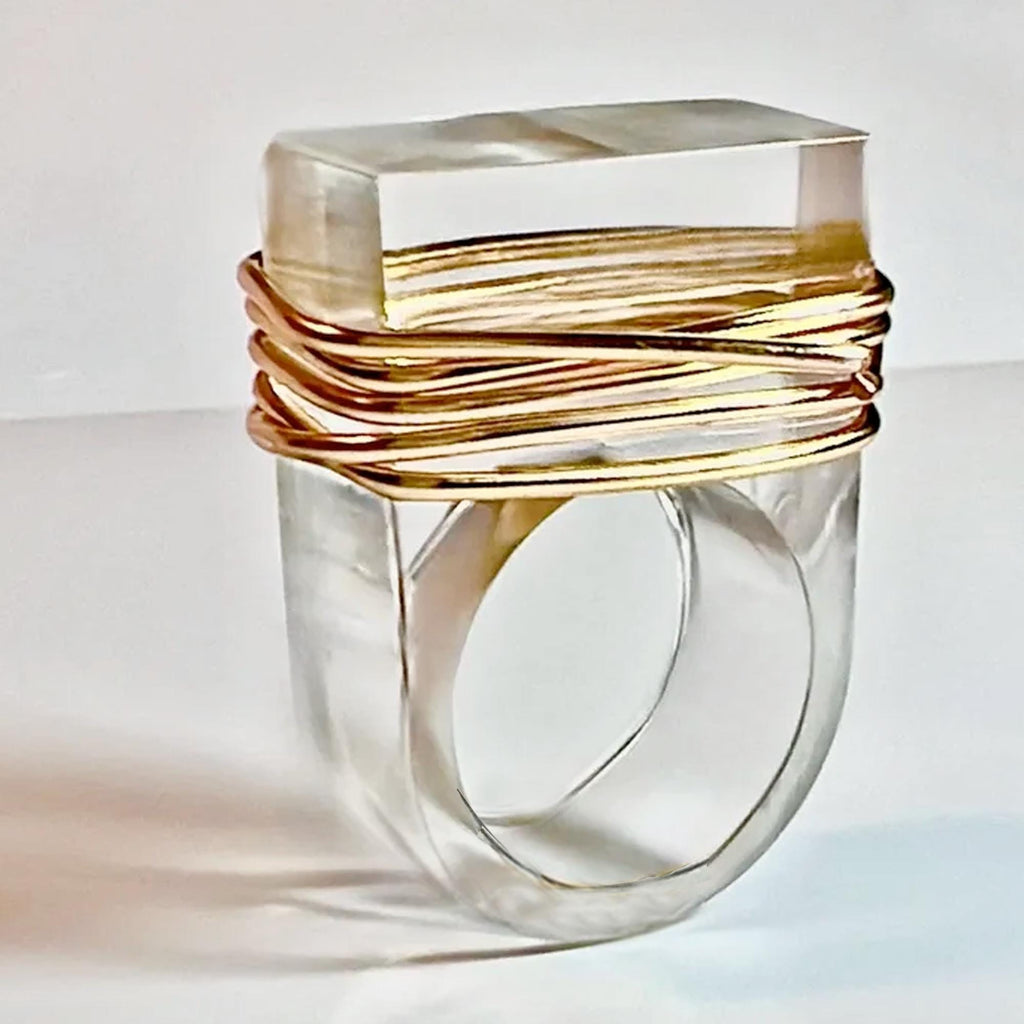 Clear Resin Statement Ring – Size 6 - 13 – Sculptural Transparent Ring
